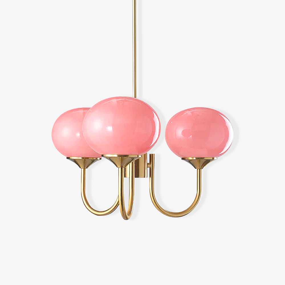 BlushRay - Modern Ceiling Light with Pink Glass Shades