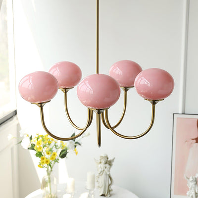 BlushRay - Modern Ceiling Light with Pink Glass Shades