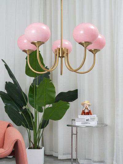 BlushRay - Modern Ceiling Light with Pink Glass Shades