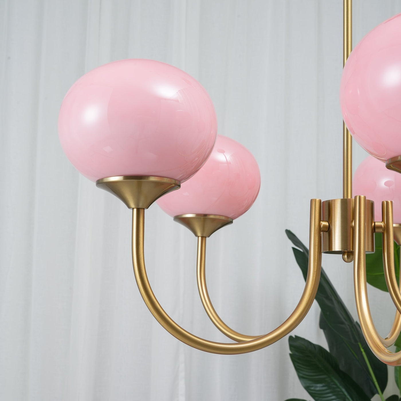 BlushRay - Modern Ceiling Light with Pink Glass Shades