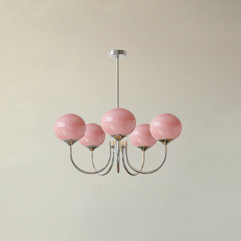 BlushRay - Modern Ceiling Light with Pink Glass Shades