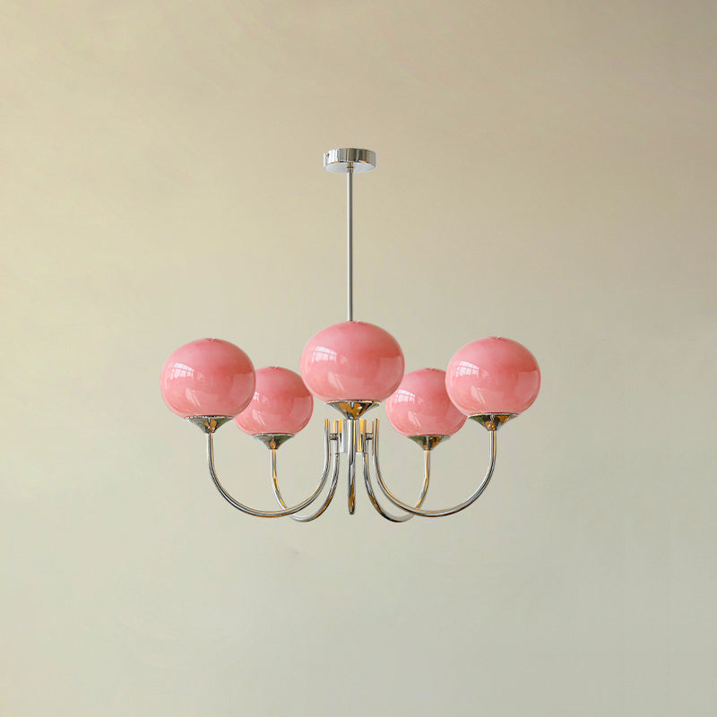 BlushRay - Modern Ceiling Light with Pink Glass Shades