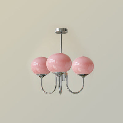 BlushRay - Modern Ceiling Light with Pink Glass Shades