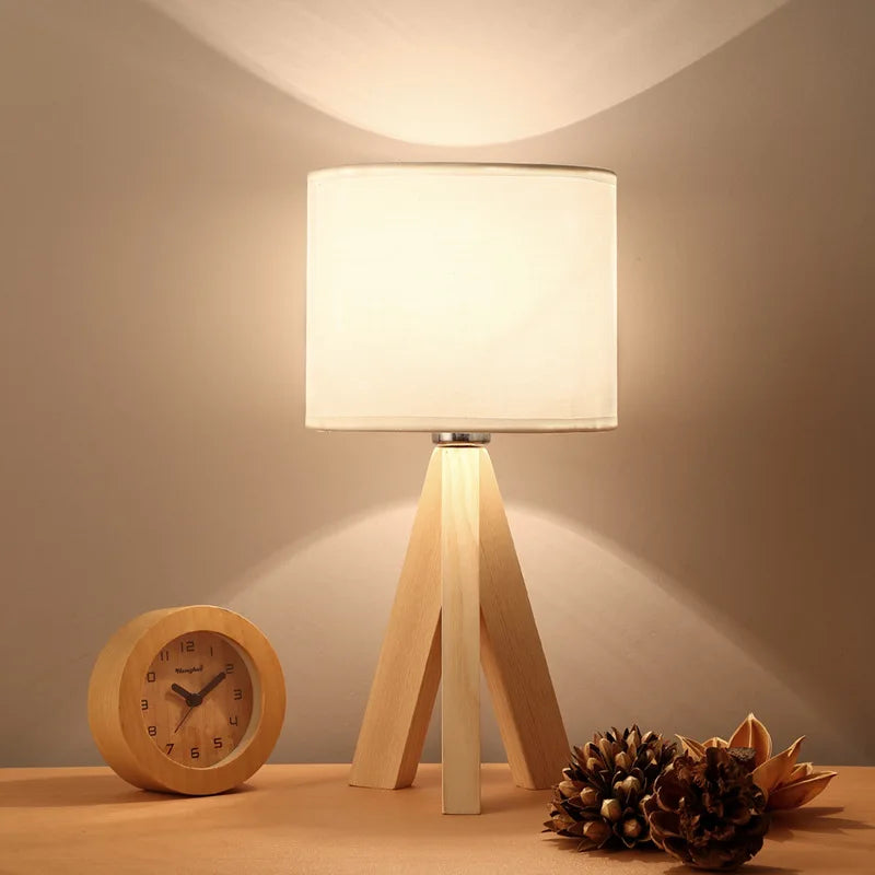 TerraGlow Wooden Table Lamp – Natural Wood & Metal Design