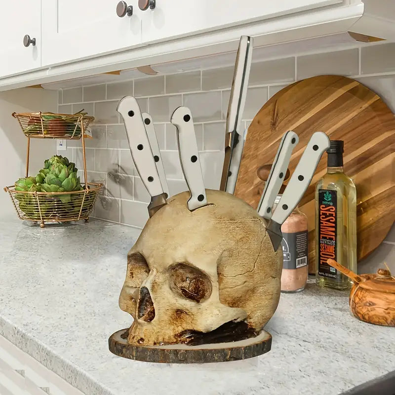 VORTECH - Skull Knife Holder for Bold & Edgy Home Decor