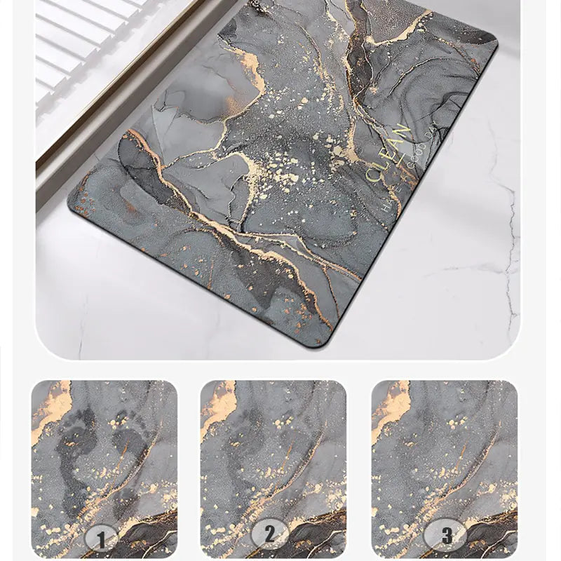 MARBLUXE - Soft Non-Slip Bath Mat with Marble Look