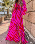 Polyester Blend Maxi Dress - Button Front And Belted Waist