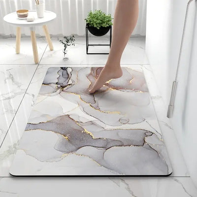 MARBLUXE - Soft Non-Slip Bath Mat with Marble Look