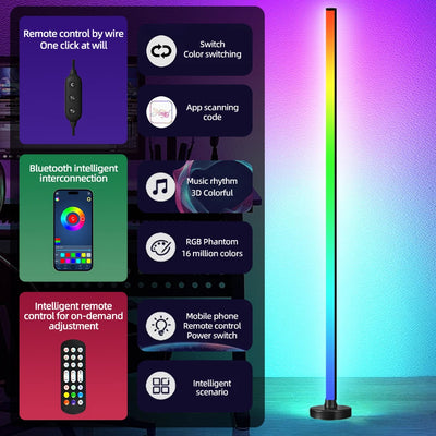 LumaSmart - Minimalist RGB Corner Lamp with Music Sync