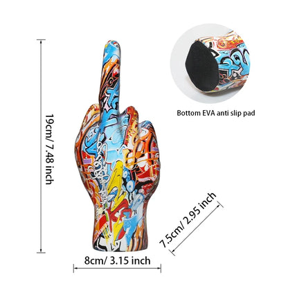 REBELLIOUS - Graffiti Middle Finger Resin Statue