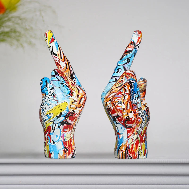 REBELLIOUS - Graffiti Middle Finger Resin Statue