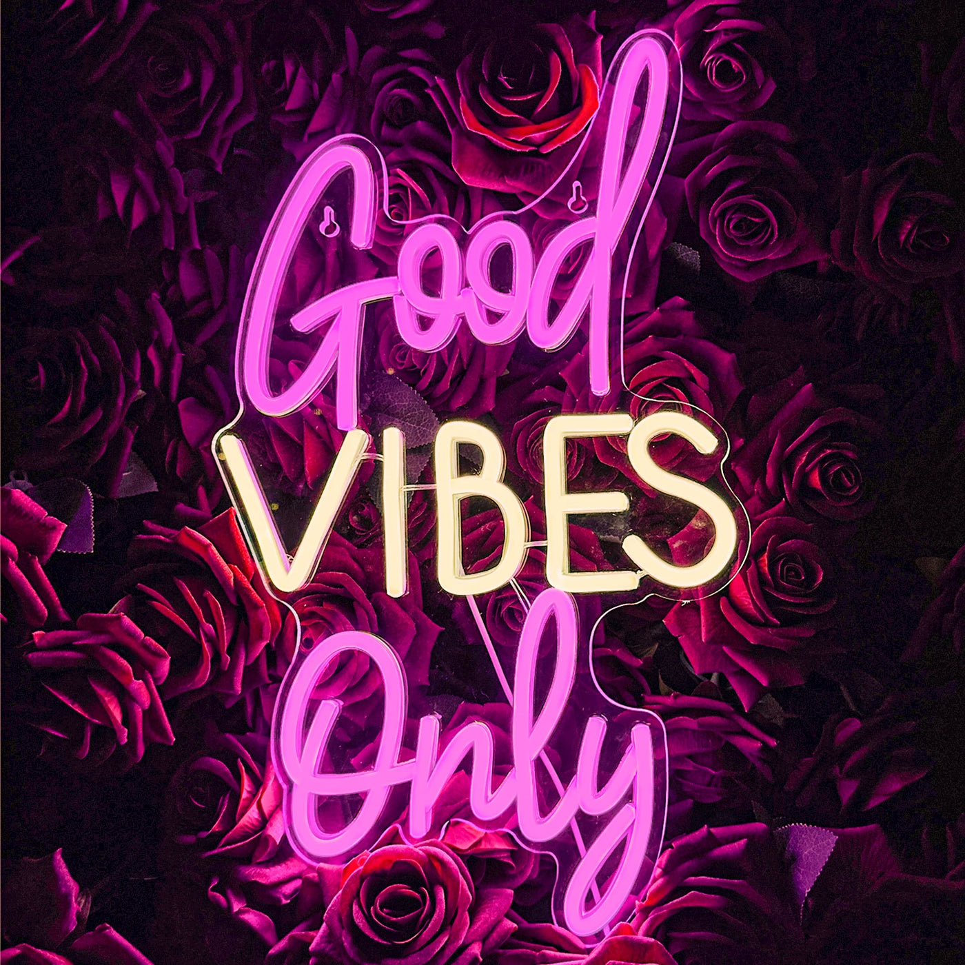 VIBRANZA - "Good Vibes Only" Neon LED Light for Positive Home Decor