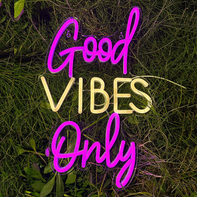 VIBRANZA - "Good Vibes Only" Neon LED Light for Positive Home Decor