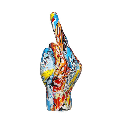 REBELLIOUS - Graffiti Middle Finger Resin Statue