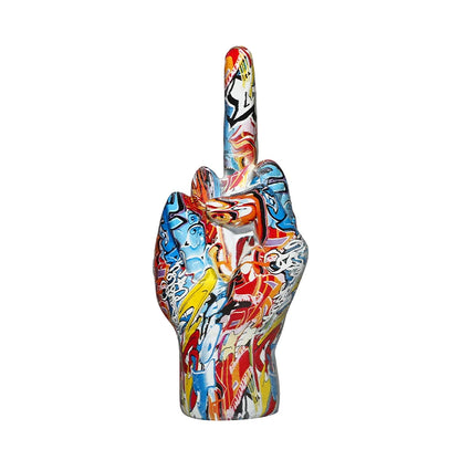 REBELLIOUS - Graffiti Middle Finger Resin Statue