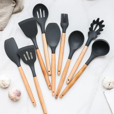 SILICOOK - 12PCS Non-Stick Silicone Kitchen Utensils Set