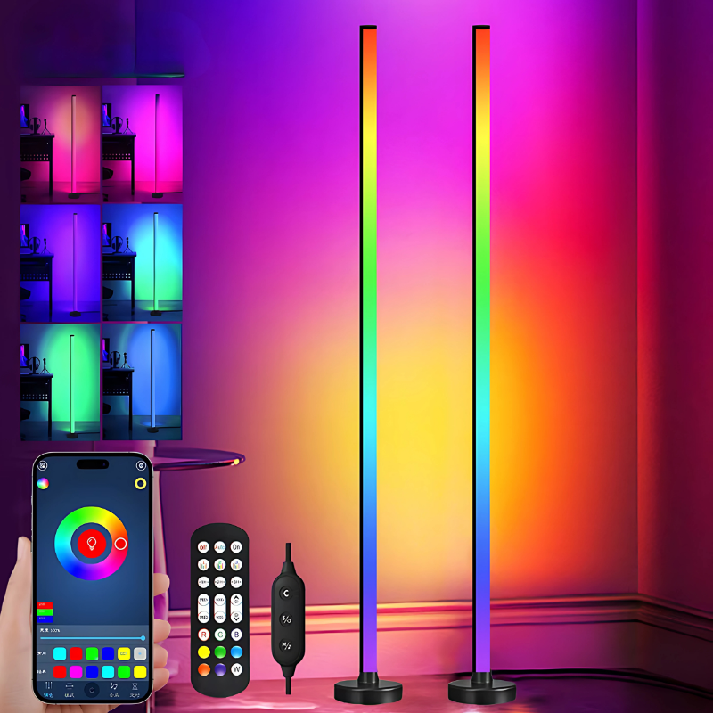 LumaSmart - Minimalist RGB Corner Lamp with Music Sync