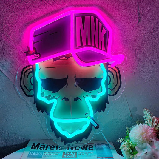 NEONLUX - Smokey Monkey LED Neon Sign - Fun & Vibrant Room Decor