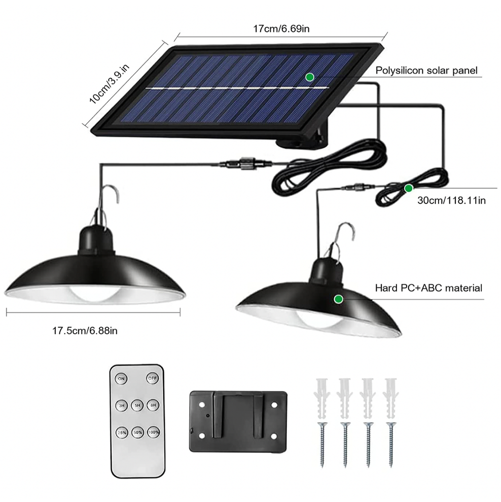 DUAL SOLAR PENDANT LIGHTS – Elegant Outdoor Illumination