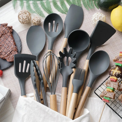 SILICOOK - 12PCS Non-Stick Silicone Kitchen Utensils Set