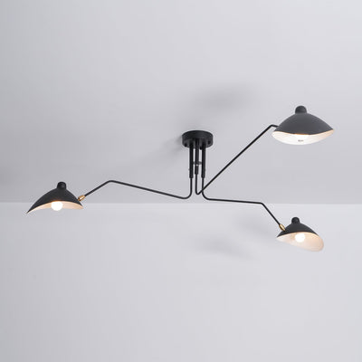 TRIOLUX - Sculptural Three-Arm Modern Ceiling Lamp