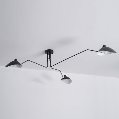 TRIOLUX - Sculptural Three-Arm Modern Ceiling Lamp