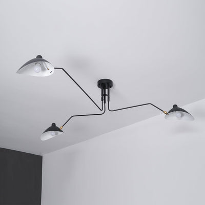 TRIOLUX - Sculptural Three-Arm Modern Ceiling Lamp