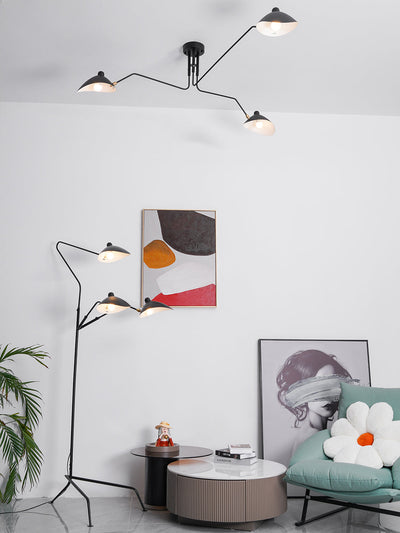 TRIOLUX - Sculptural Three-Arm Modern Ceiling Lamp