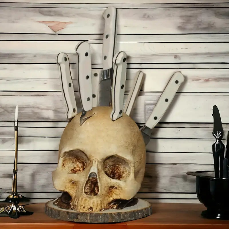 VORTECH - Skull Knife Holder for Bold & Edgy Home Decor