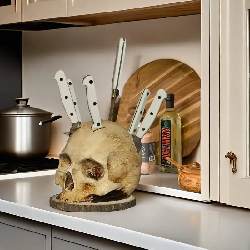 VORTECH - Skull Knife Holder for Bold & Edgy Home Decor