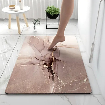 MARBLUXE - Soft Non-Slip Bath Mat with Marble Look