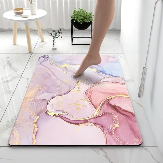 MARBLUXE - Soft Non-Slip Bath Mat with Marble Look