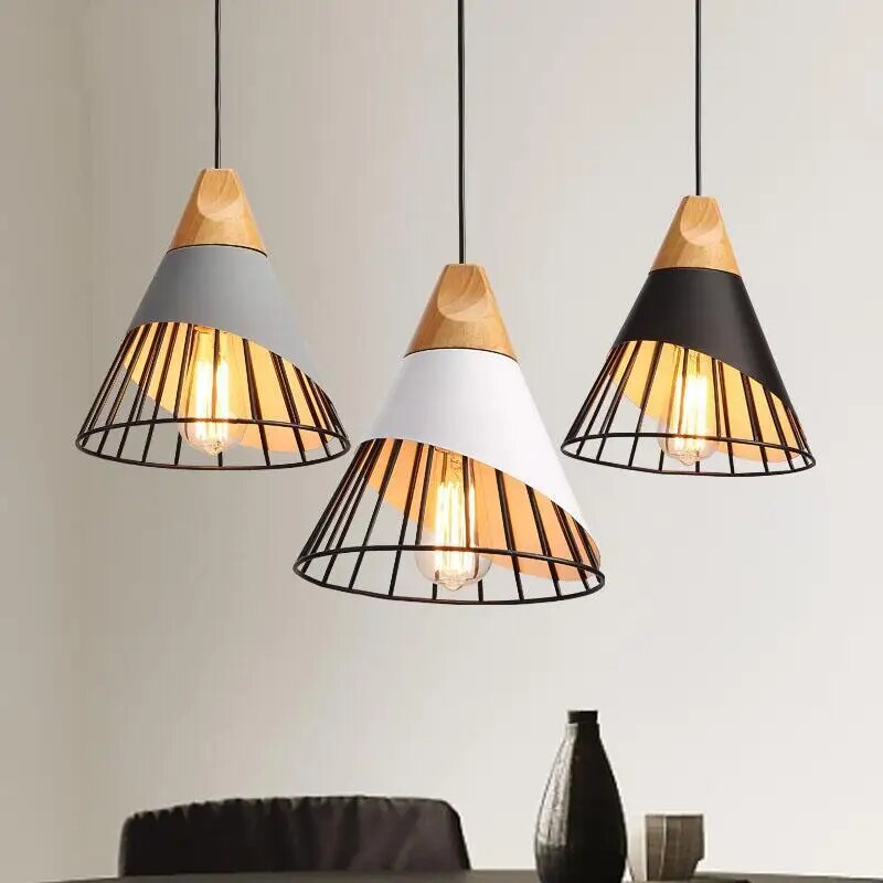 LUMINARA - Modern Hunaroglo LED Pendant Light with Iron and Wood Design