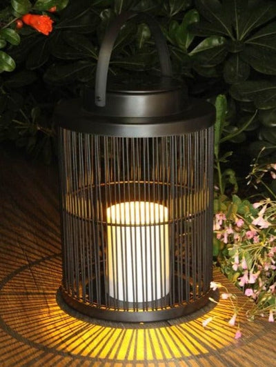 RUSTIC GLOW - Solar-Powered Weave Lantern for Enchanting Outdoor Ambiance