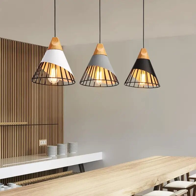 LUMINARA - Modern Hunaroglo LED Pendant Light with Iron and Wood Design