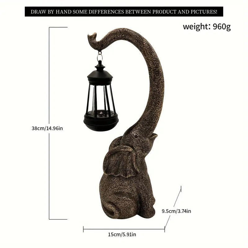 ELEONORA - Enchanted Solar Elephant Lamp for Magical Ambience & Outdoor Vibes