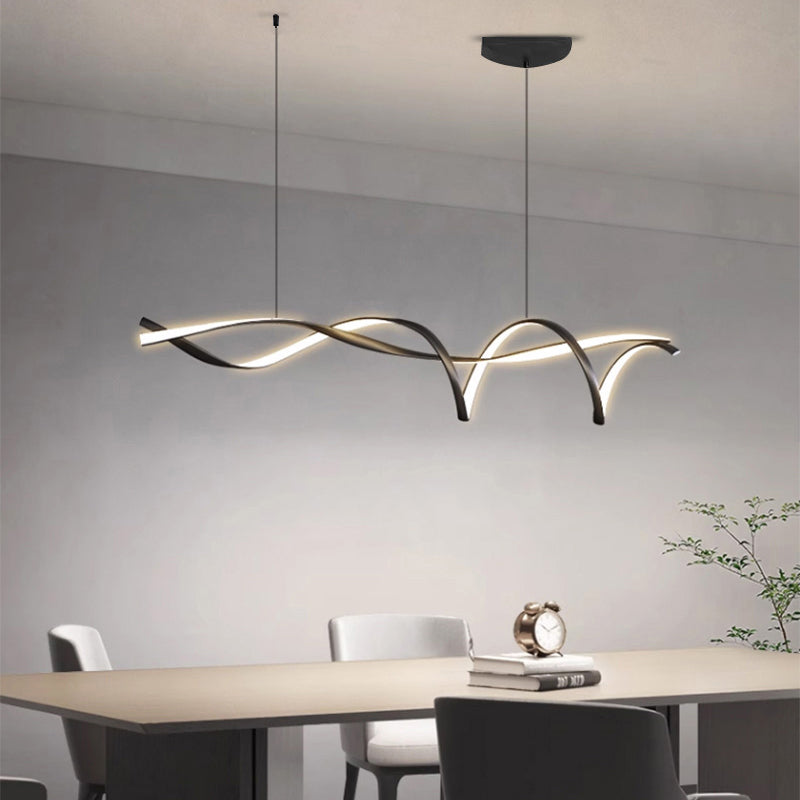 LUXORA - Creative Black Modern LED Chandelier | Minimalist Elegance