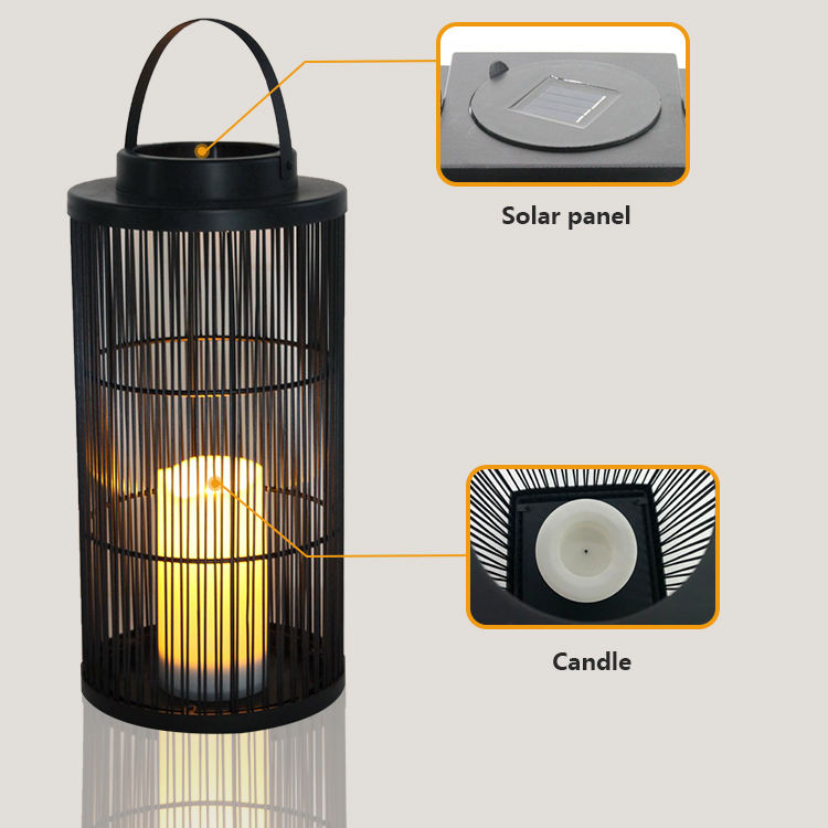 RUSTIC GLOW - Solar-Powered Weave Lantern for Enchanting Outdoor Ambiance