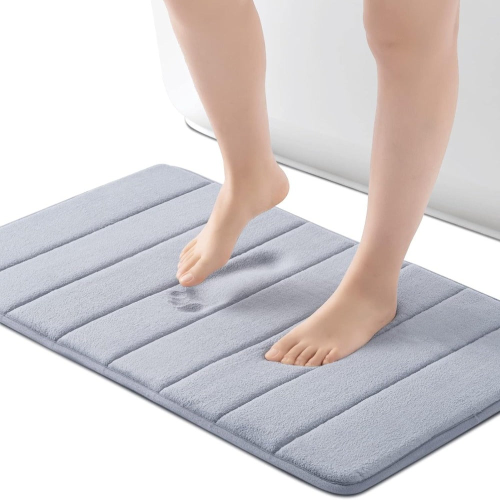 SOFTEASE - StripeMemory Foam Non-Slip Bath Mat