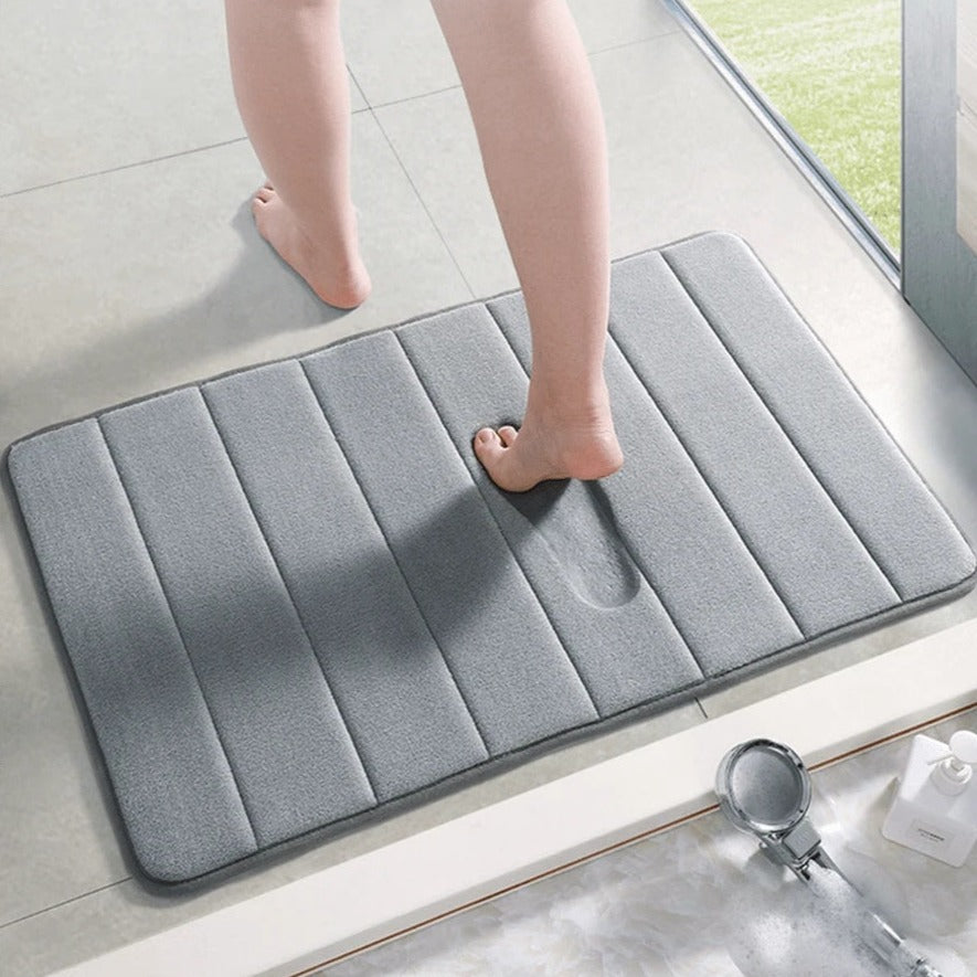 SOFTEASE - StripeMemory Foam Non-Slip Bath Mat