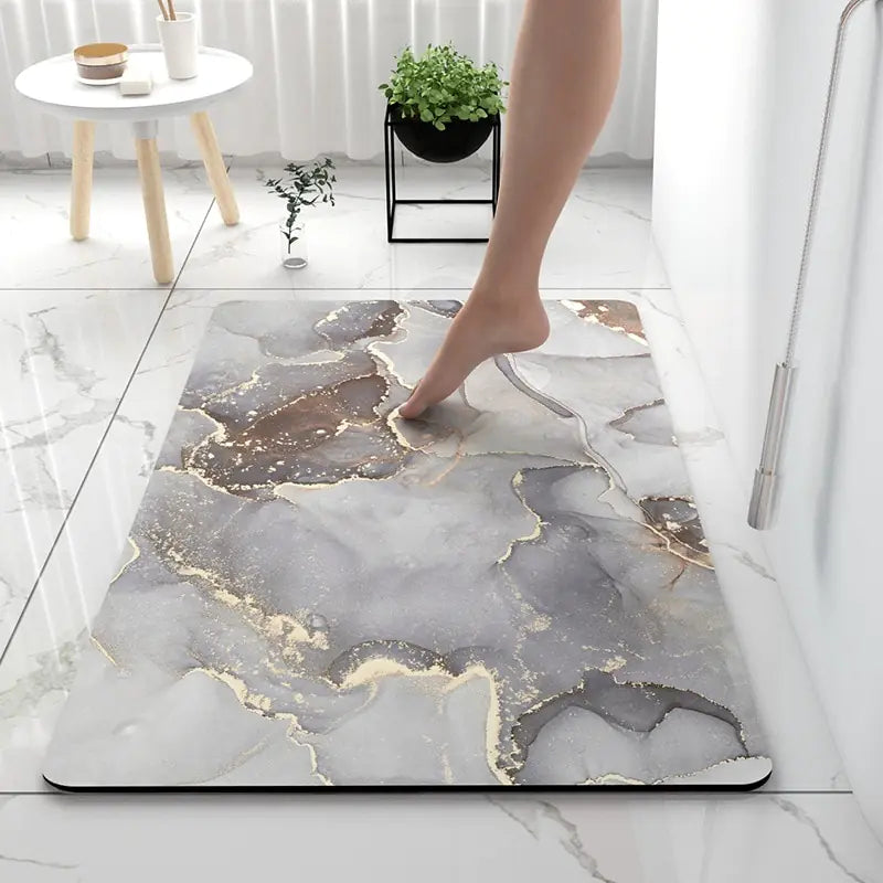 MARBLUXE - Soft Non-Slip Bath Mat with Marble Look