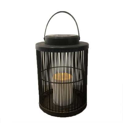 RUSTIC GLOW - Solar-Powered Weave Lantern for Enchanting Outdoor Ambiance