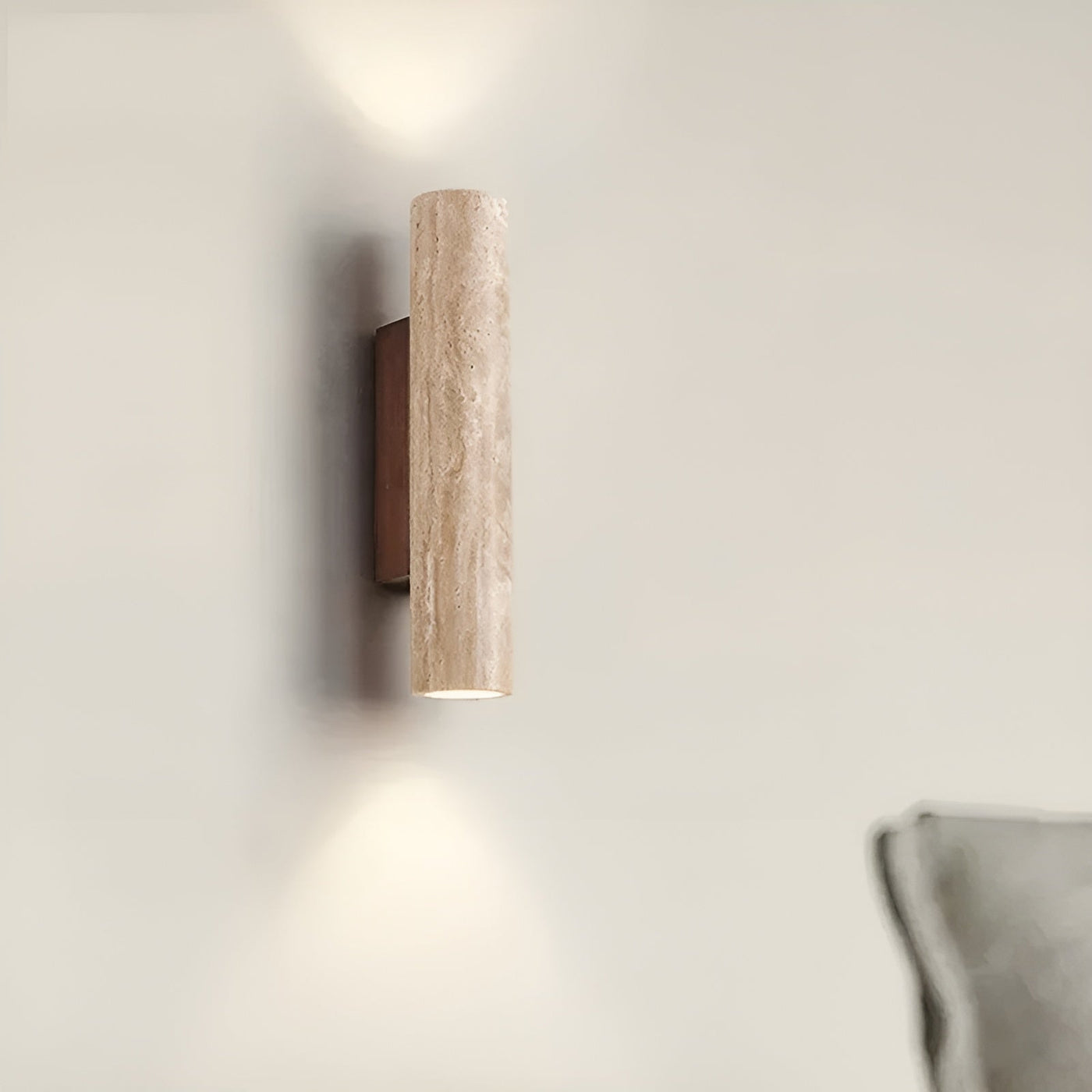 ZenGlow - Natural Travertine LED Wall Lamp