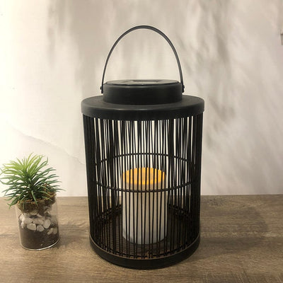 RUSTIC GLOW - Solar-Powered Weave Lantern for Enchanting Outdoor Ambiance