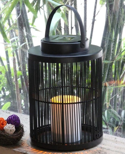 RUSTIC GLOW - Solar-Powered Weave Lantern for Enchanting Outdoor Ambiance