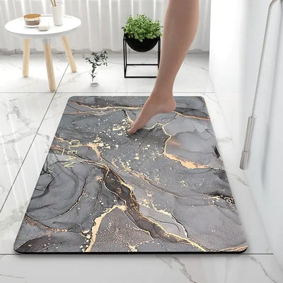 MARBLUXE - Soft Non-Slip Bath Mat with Marble Look