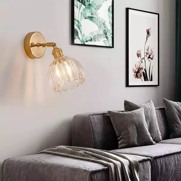 BlossomGlow | Vintage Tulip Glass Wall Lamp