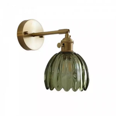 BlossomGlow | Vintage Tulip Glass Wall Lamp