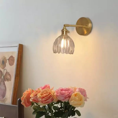 BlossomGlow | Vintage Tulip Glass Wall Lamp