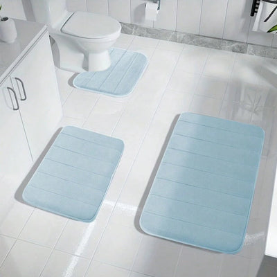 SOFTEASE - StripeMemory Foam Non-Slip Bath Mat